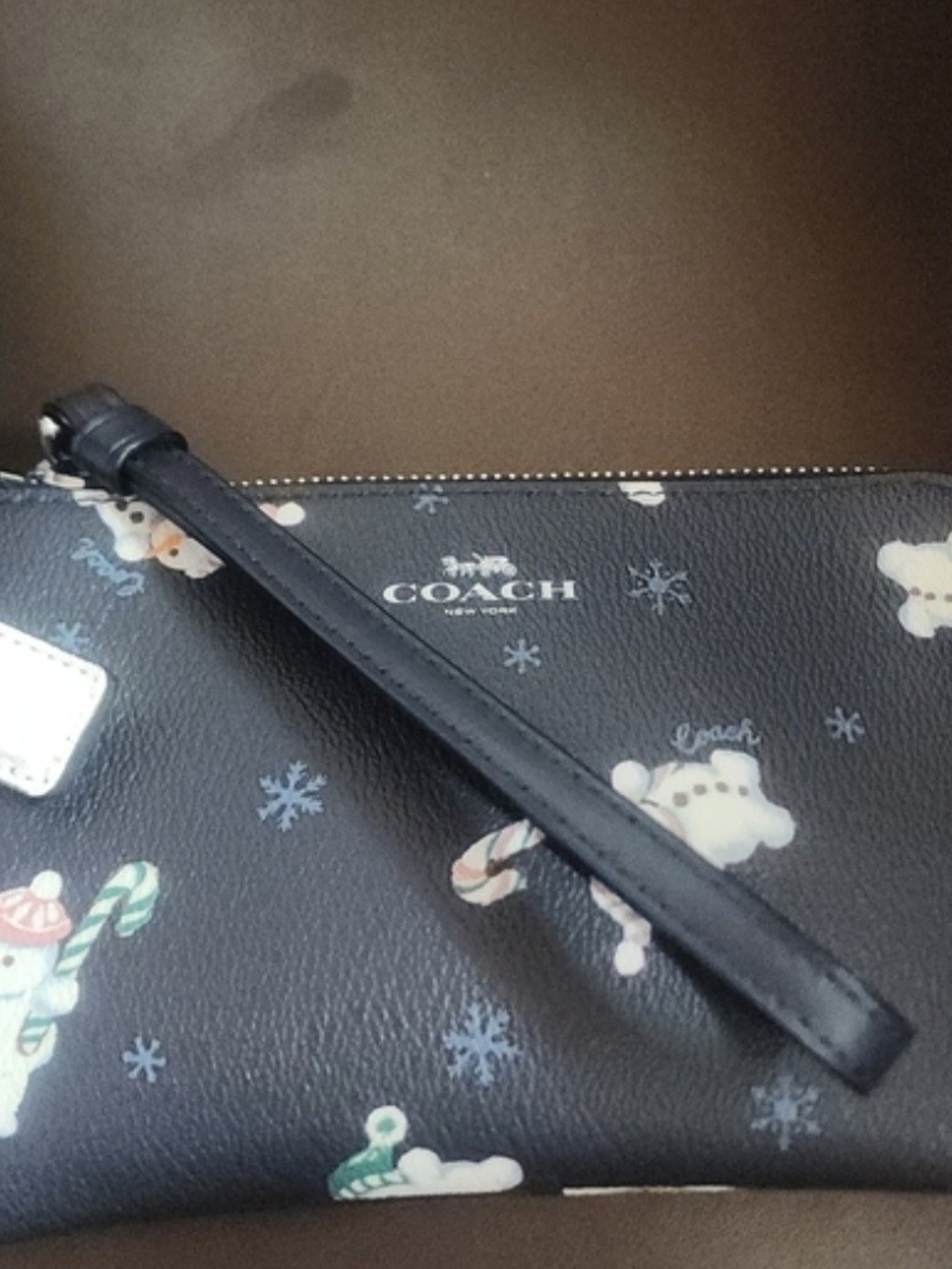 Coach Midnight Multi SNOWMAN Wristlet - Picture 3 of 3